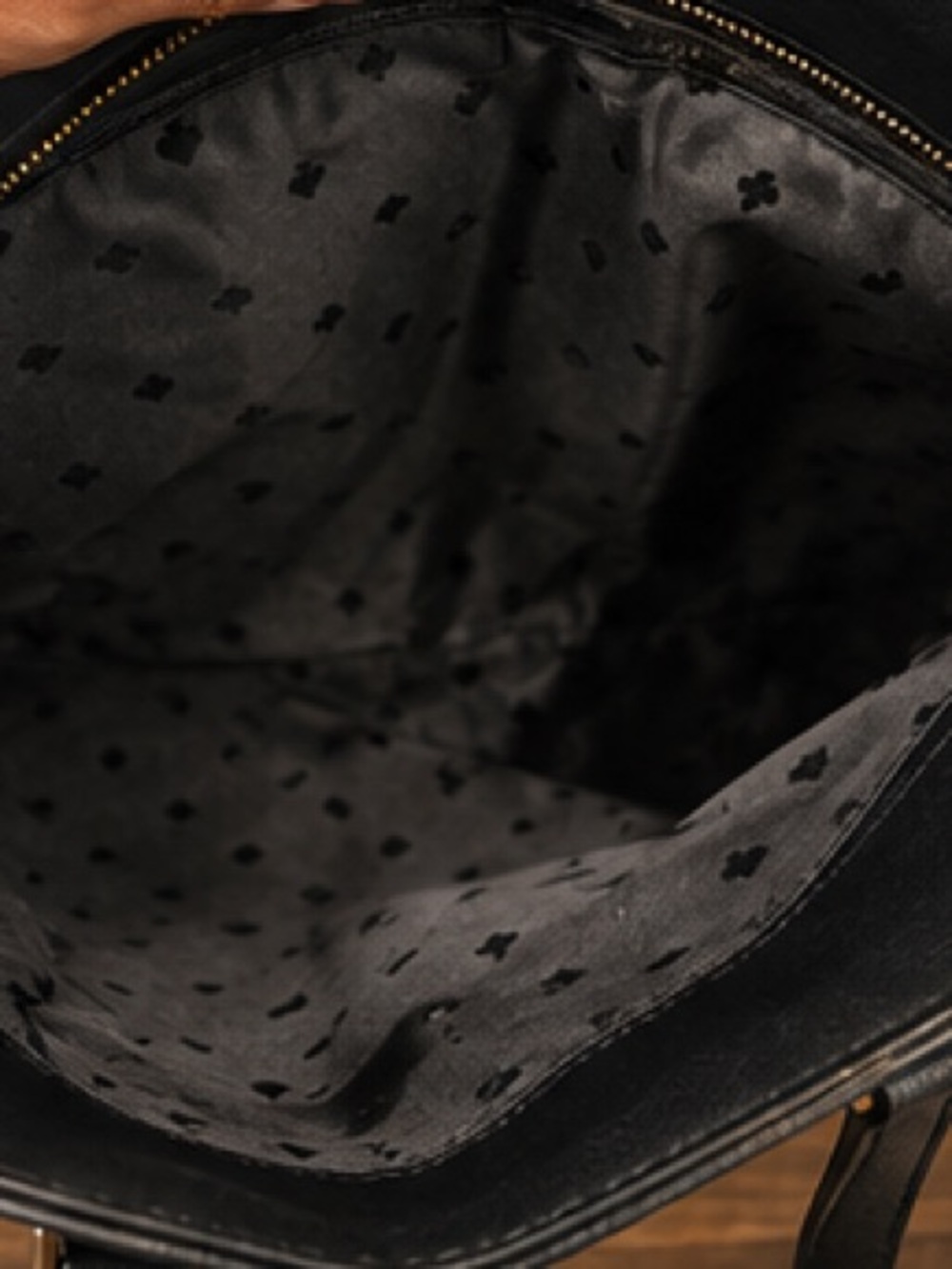 kate spade Black Leather Tote with Gold Accents - Picture 6 of 8